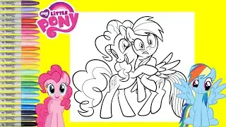My Little Pony Coloring Book Page Pinkie Pie Hugs Rainbow Dash MLP Coloring