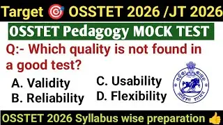 OSSTET /JT 2026 MOCK TEST 🔥 School Management and Evaluation 🔥 All important questions 