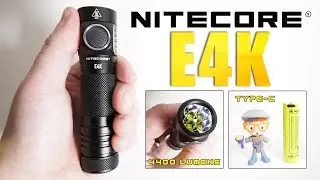 NITECORE E4K - very bright EDC flashlight!!!! (21700 Type-C rechargeable battery included)
