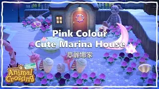 Pink Colour Cute Marina House | Residential Area | Island Design Ideas | ACNH [Speed Build]
