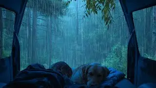 Relaxing Thunderstorm ⛈️ Rain on Car Roof  Sleep Instantly, Anxiety Relief