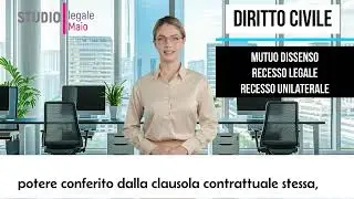 Mutuo dissenso, recesso legale, recesso unilaterale