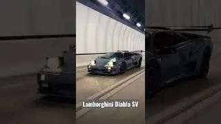 Lamborghini Diablo SV cruising in the tunnel 🔊 #youtubeshorts #coolfeatures #lamborghini #diablosv