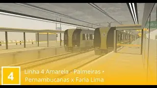 [ViaQuatro] Linha 4 Amarela - Frota A | Paulista • Pernambucanas × Faria Lima [OpenBVE]