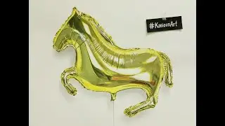 How to draw balloon series - Gold Horse Party Balloon Painting