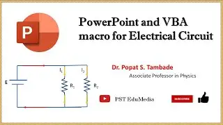 PowerPoint and VBA macro for electrical circuit analysis | Parallel circuit | Current calculation