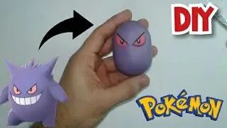 DIY - Pokémon Gengar  ( Clay Art ) Tutorial em biscuit, porcelana fria, cold porcelain clay