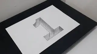 How to Draw 3D Number 1 Hole Shape