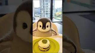 Do you like matcha cake?#adorable #pet #pets #ai #new #funny #fun #cute #penguin #healing #cuteness