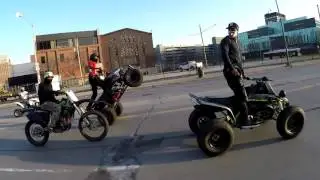Dirt Bikes + Quads Takeover Downtown Detroit RAW FOOTAGE