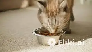 A beautiful cat eating fish by (Ai)