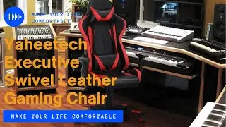 Yaheetech Faux Leather Gaming Chair w/ Movable Headrest Pillow & Lumbar Support #gamingchair