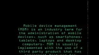 MDM-Mobile Device Management Definition