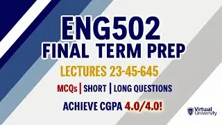 ENG502 Final Term Preparation | Complete Guide: Lectures 23-45 | MCQs, Short & Long Questions