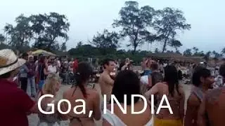 Goa beach drum circle at sunset: Arambol, India