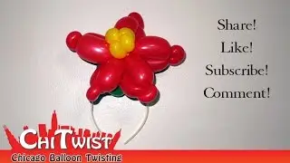 Poinsettia Christmas Balloon Hairband  | ChiTwist Chicago Balloon Twisting