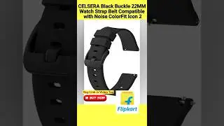 CELSERA Black Buckle 22MM Watch Strap Belt Compatible with Noise ColorFit Icon 2