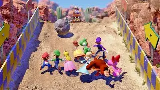 Mario Party Superstars - Wario vs All Characters in Boulder Ball (Master Difficulty)