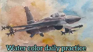 How to draw still life with watercolor | watercolor painting | fighter jet draw with watercolor |