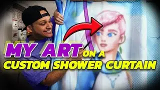 Making A CUSTOM Shower Curtain Using my ART