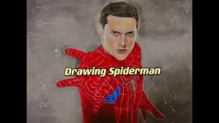 Drawing Spiderman with Colour Pencils