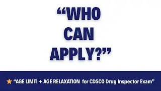 WHO CAN APPLY &ndash; UR, OBC, SC/ST, PwBD? | Drug Inspector Age Limit Explained 🔥 | UPSC CDSCO 2025. 