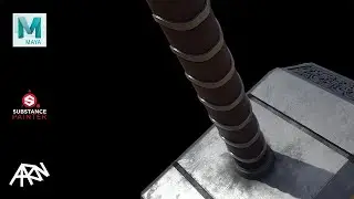 Making Thor's Hammer Mjolnir in Autodesk Maya & Substance Painter - 3D Timelapse