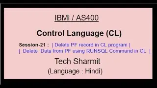 Delete record from pf using RUNSQL command in CL program  | delete file records using CL program