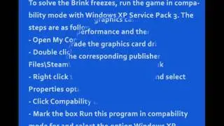 BRINK FREEZES IN PC