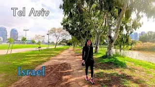 Israel Walk: Beautiful Walk in Yarkon Park, People Walking and Exercising in Beautiful Weather