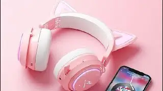 EASARS Cat Ear Headset, Pink Gaming Headset with Retractable Mic Review