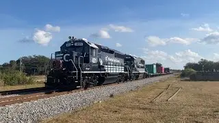 A few slow crawling Brightlines and the FEC Santa train in Rockledge,FL 12/6/25