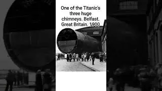 One of the Titanic's three huge chimneys. Belfast. Great Britain. 1900 #history #titanic #chimney