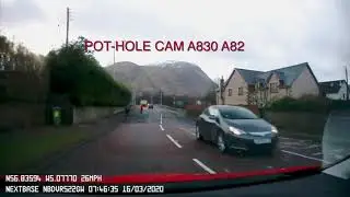 Cyclist crashes into pot hole on A82
