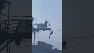 CRAZY Fire Dive Stunt at Universal Studios Hollywood! #shorts