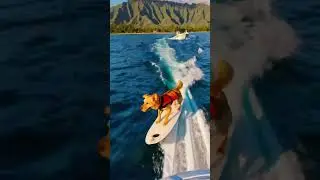 Surfing Dog Adventure #Viral #Trending #SurfingDog #EpicAdventure #PawsomeRide #MustSee #YouTube
