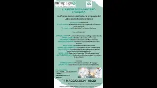 Il sistema socio-sanitario lombardo. 14 maggio 2024
