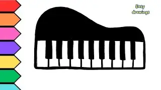 How to Draw a Piano Easily | Easy Piano Drawing Tutorial for Kids and Beginners | Step by Step