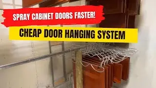 Spraying Cabinet Doors w Hanging System