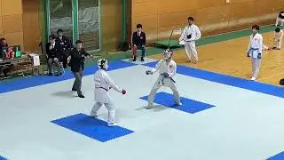 第15回山の手杯 中学生団体組手 3決 中堅 莉生2