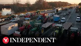 Live: French farmers on tractors block roads as protest approaches Paris