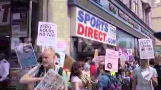 Protest against zero hour contracts at Sports Direct Oxford Street