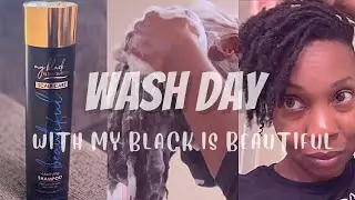 WASH DAY WITH MY BLACK IS BEAUTIFUL CLARIFYING SHAMPOO | LOCS & SHAVED SIDES
