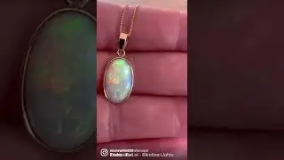 Australian Crystal Opal Pendant in 14k gold. #shorts