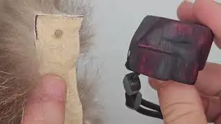 Leather with fur strip Korean style on this archery ring