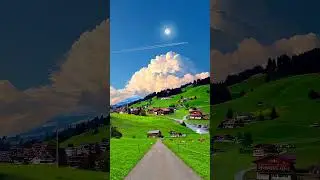 Heaven on Earth! Dreamy Green Hills and Moonlit Sky #naturevibes #nature #scenery
