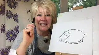 H&mdash; Learn to draw a HIPPO with shapes, and more!--Video for preschool and kindergarteners!