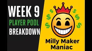 💰 Week 9 Player Pool Breakdown | The Milly Maker Maniac Punts WR to Chase $1,000,000! 🧠🔥