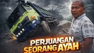 Sunguh sedih lihat bapak supir ini,truknya terguling di depan mata