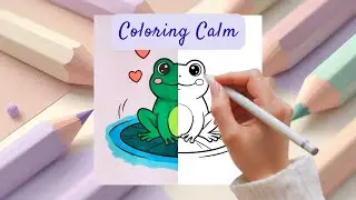 Coloring Calm  Relaxing Cute Frog Coloring